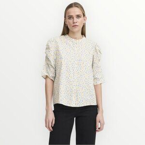 ICHI Qwin Floral Puff Sleeve Shirt